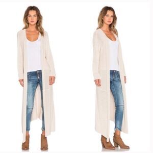 One Teaspoon Desert Eagle Maxi Cardigan Cream Duster Sweater Long Knit Neutral
